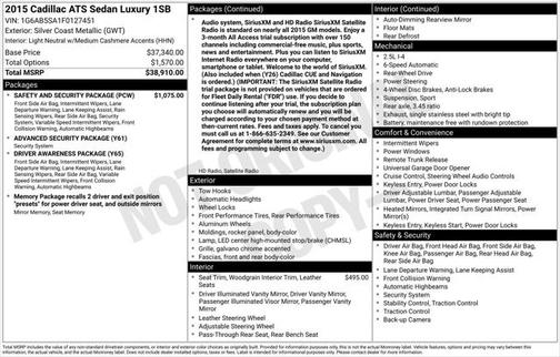 2015 Cadillac ATS 2.5L Luxury