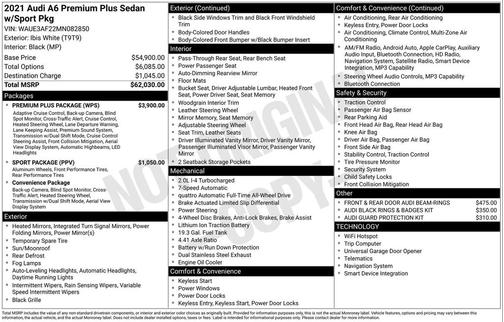 2021 Audi A6 45 Sport Premium