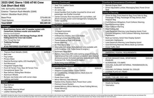 2025 GMC Sierra 1500 AT4X