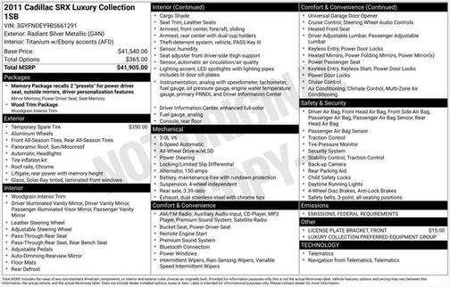 2011 Cadillac SRX Luxury Collection