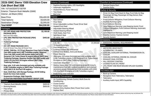 2026 GMC Sierra 1500 Elevation