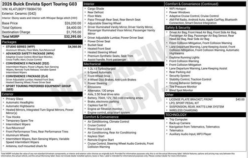 2026 Buick Envista Sport Touring FWD
