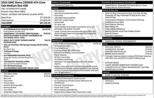 2026 GMC Sierra 2500 AT4