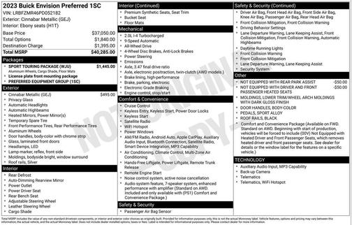 Cinnabar Metallic 2023 Buick Envision Preferred AWD