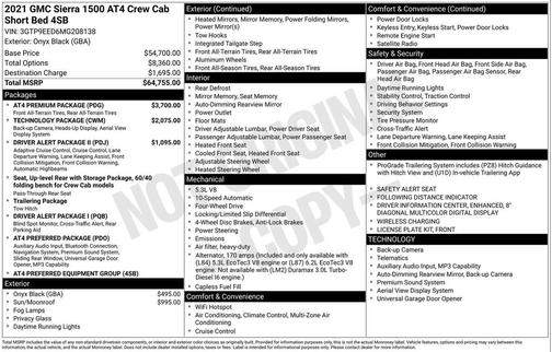 2021 GMC Sierra 1500 AT4