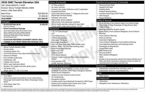 2026 GMC Terrain FWD Elevation