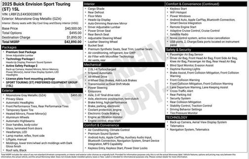 Moonstone Gray Metallic 2025 Buick Envision Sport Touring AWD