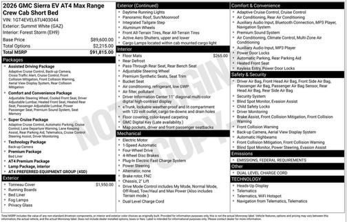 2026 GMC Sierra EV Max Range AT4