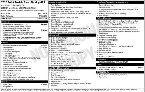 2026 Buick Envista Sport Touring FWD