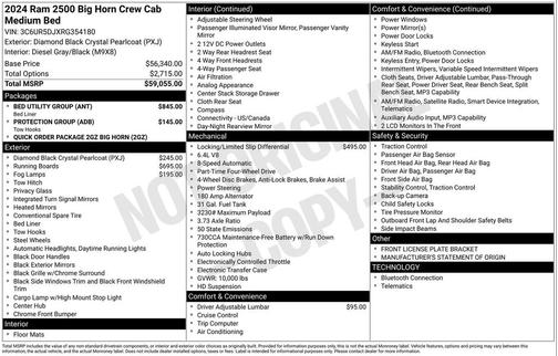 2024 RAM 2500 Big Horn Crew Cab 4x4 6'4' Box