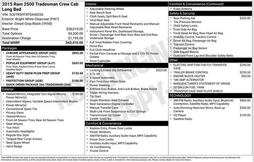 2015 RAM 2500 Tradesman