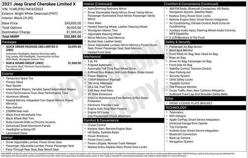 2021 Jeep Grand Cherokee Limited X
