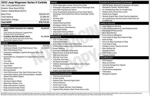 2023 Jeep Wagoneer Series II Carbide 4x4