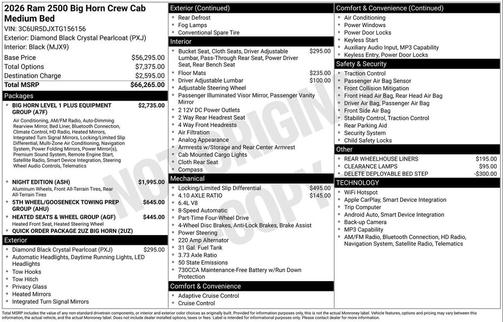 2026 RAM 2500 Big Horn Crew Cab 4x4 6'4' Box