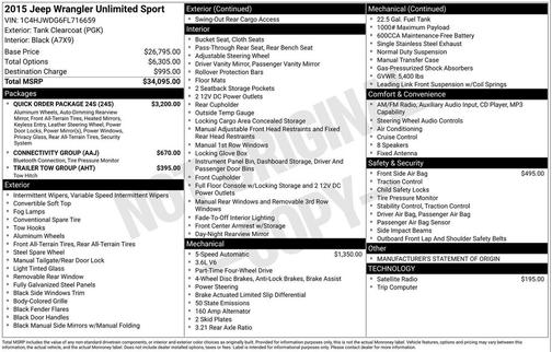 2015 Jeep Wrangler Unlimited Sport