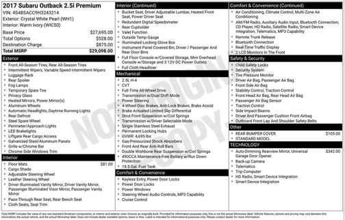 2017 Subaru Outback 2.5i Premium