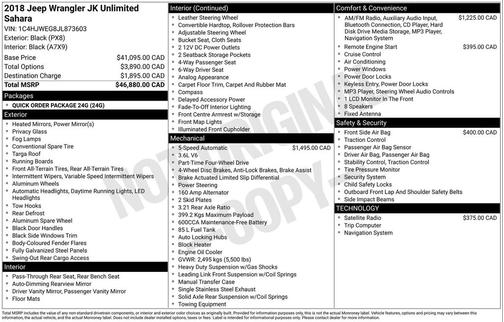 2018 Jeep Wrangler JK Unlimited Sahara