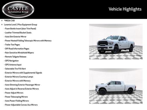Bright White Clearcoat 2026 RAM 3500 Laramie Mega Cab 4x4 6'4' Box