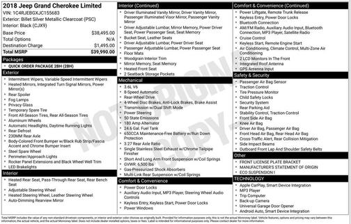 2018 Jeep Grand Cherokee Limited