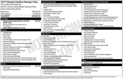 2017 Chrysler Pacifica Touring-L