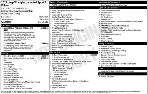 2021 Jeep Wrangler Unlimited Sport