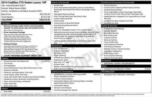 2014 Cadillac CTS 3.6L Luxury