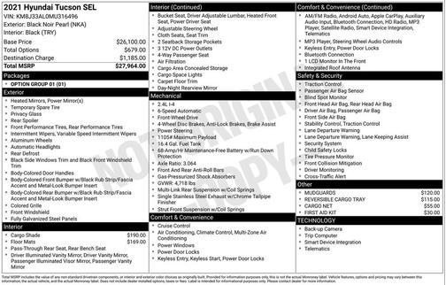 Black Noir Pearl 2021 Hyundai TUCSON SEL