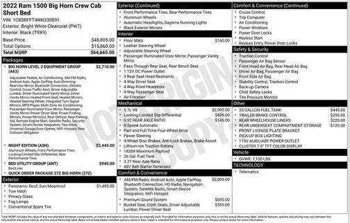 2022 RAM 1500 Big Horn/Lone Star