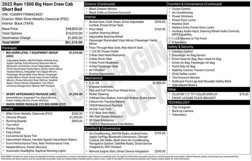 2022 RAM 1500 Big Horn/Lone Star