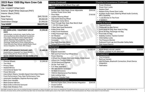 Bright White Clearcoat 2023 RAM 1500 Big Horn/Lone Star
