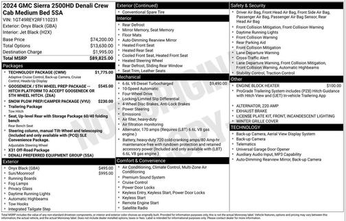Onyx Black 2024 GMC Sierra 2500 Denali