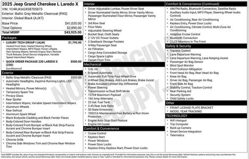 2025 Jeep Grand Cherokee L Laredo