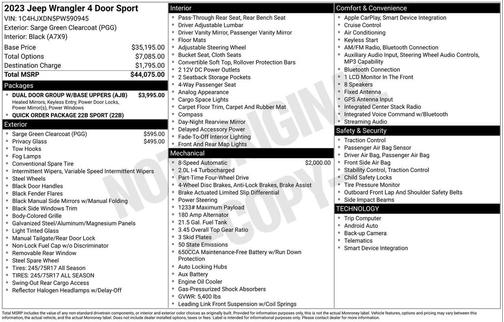 2023 Jeep Wrangler Sport