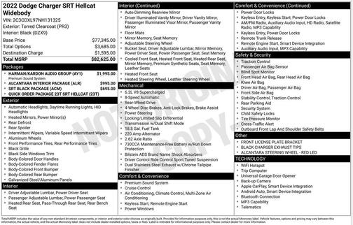 2022 Dodge Charger SRT Hellcat