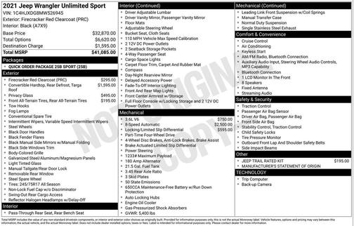 2021 Jeep Wrangler Unlimited Sport