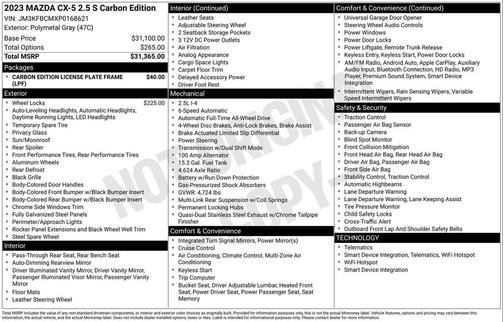 2023 Mazda CX-5 Carbon Edition