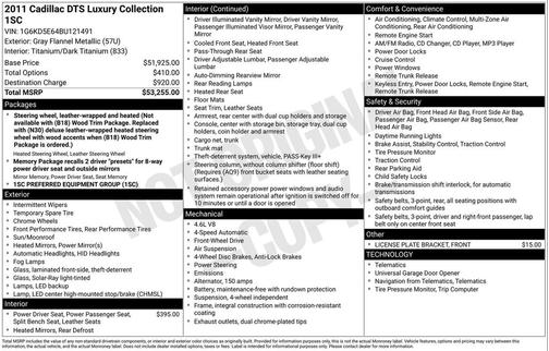 2011 Cadillac DTS Luxury Collection