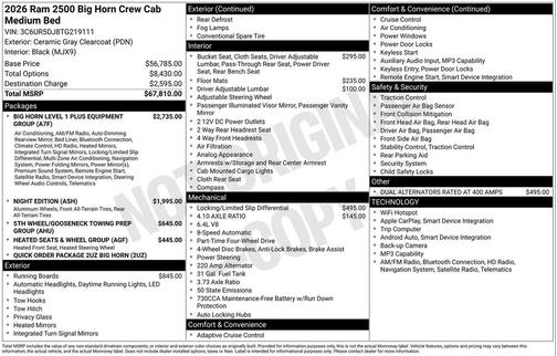 2026 RAM 2500 Big Horn Crew Cab 4x4 6'4' Box