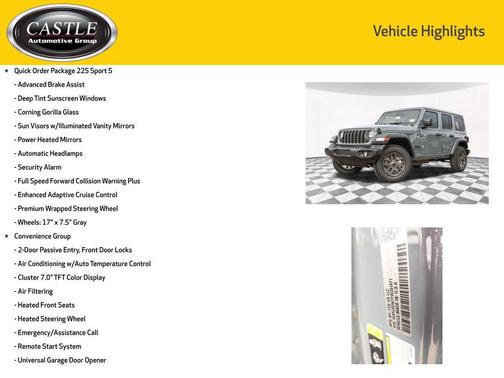 2026 Jeep Wrangler Sport S