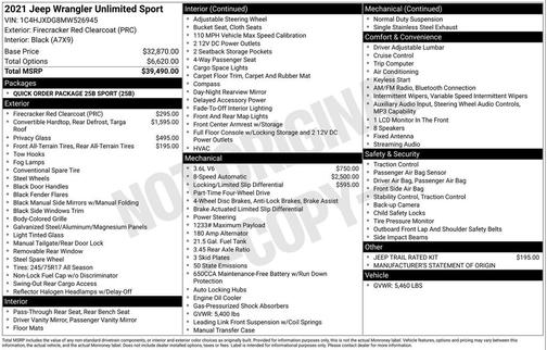 2021 Jeep Wrangler Unlimited Sport