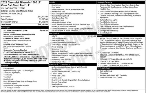 Sterling Gray Metallic 2024 Chevrolet Silverado 1500 LT