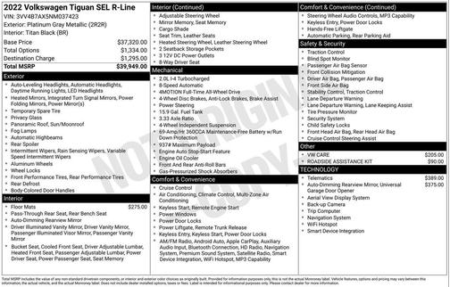 2022 Volkswagen Tiguan 2.0T SEL R-Line 4MOTION