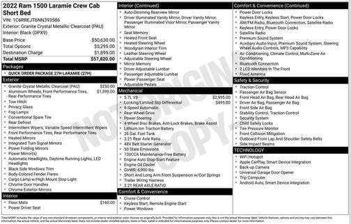 Granite Crystal Metallic Clearcoat 2022 RAM 1500 Laramie