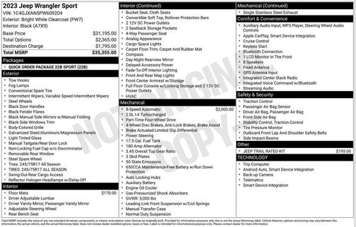 2023 Jeep Wrangler Sport