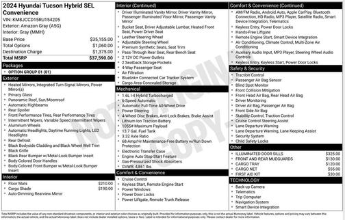 2024 Hyundai TUCSON Hybrid SEL Convenience