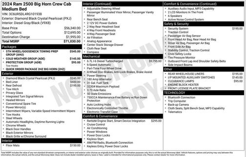 2024 RAM 2500 Big Horn Crew Cab 4x4 6'4' Box