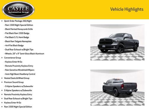 2017 RAM 1500 Night Crew Cab 4x4 5'7' Box