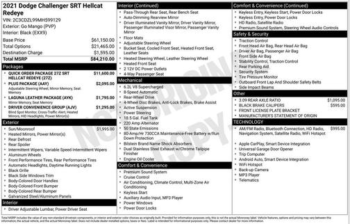 2021 Dodge Challenger SRT Hellcat