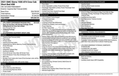 2021 GMC Sierra 1500 AT4