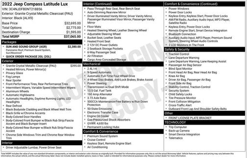 2022 Jeep Compass Latitude Lux